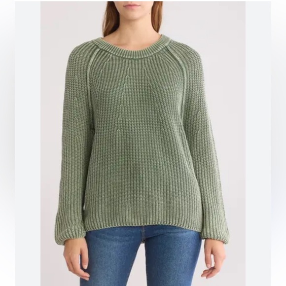 Blu Pepper Sweaters - Blu Pepper Cotton Pullover Sweater in Faded Olive w Bell sleeve size Large NWT